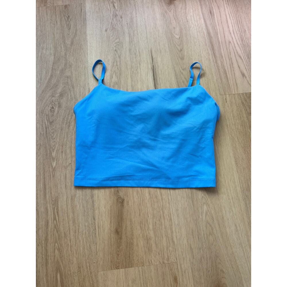 Athleta Transcend Rib Crop Bra - Bright Blue - Size Medium - NWT!